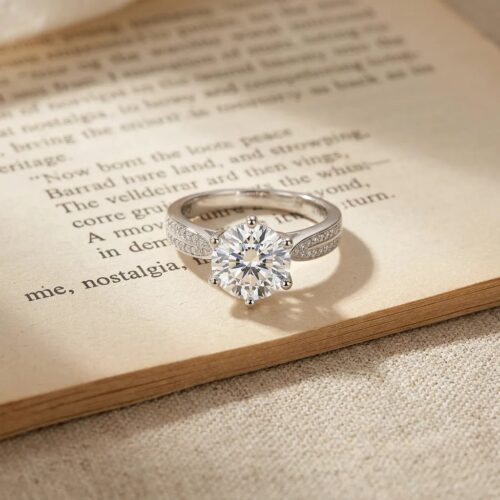 Nhẫn Kim Cương Nữ Moissanite Bạc S925 HTT426T Trắng