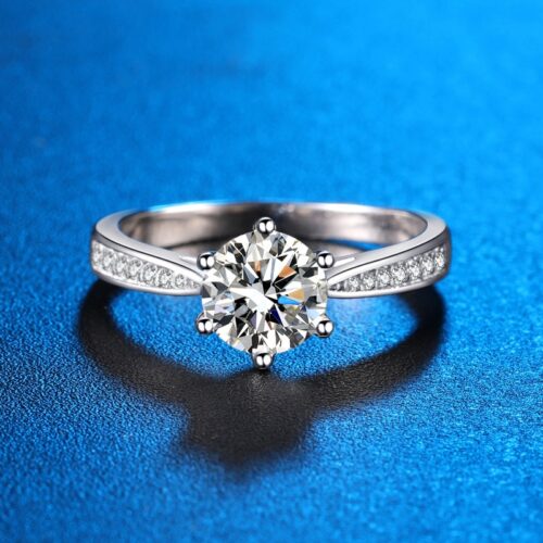 Nhẫn Kim Cương Moissanite 3 Carat Nữ Bạc S925 Cao Cấp HTT261