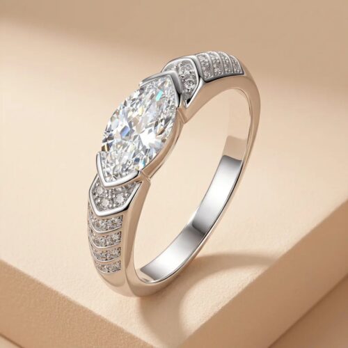 Nhẫn Kim Cương Moissanite 1 Carat Nữ Bạc S925 HTT433