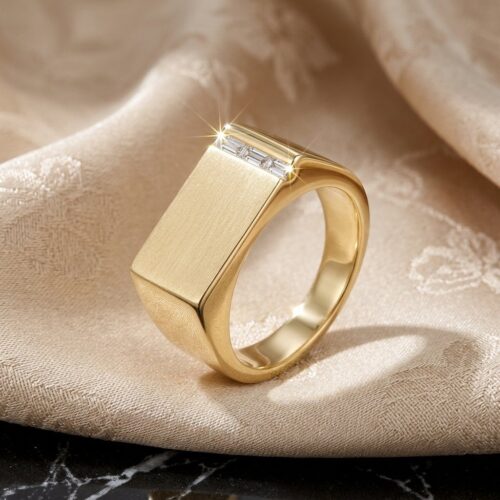 Nhẫn Kim Cương Moissanite Nam Bản Vuông Bạc S925 HTT437T Trắng