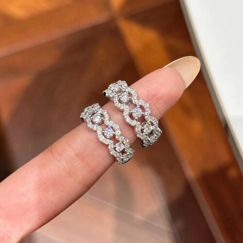 Nhẫn Kim Cương Moissanite Thiết Kế Tinh Xảo Bạc S925 Cao Cấp HTT267