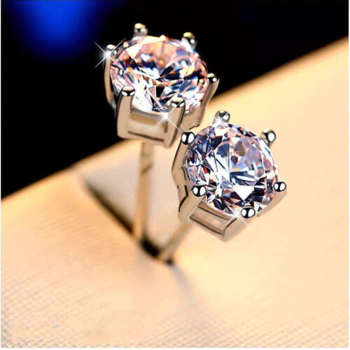 Bông Tai Kim Cương Moissanite Bạc S925 Cao Cấp HTT274