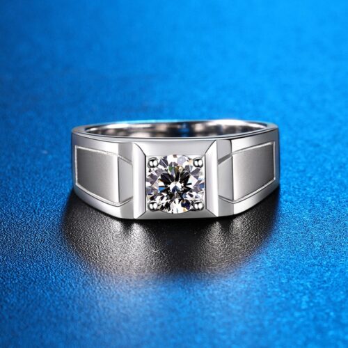 Nhẫn Kim Cương Nam Moissanite 1 Carat Bạc S925 HTT283