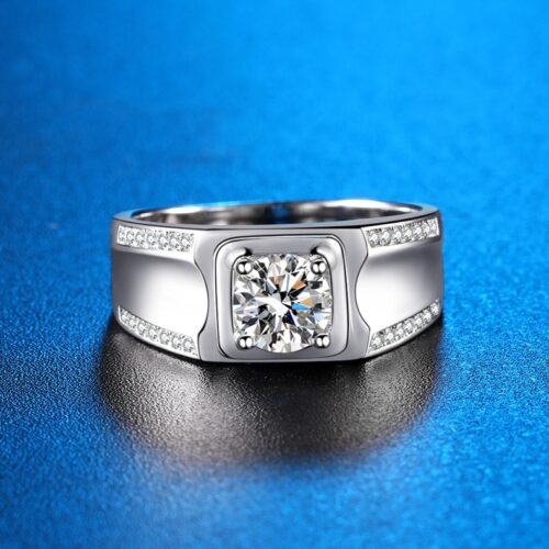 Nhẫn Kim Cương Nam Moissanite 1 Carat Bạc S925 HTT285