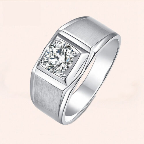 Nhẫn Kim Cương Nam Moissanite 1 Carat Bạc S925 HTT286