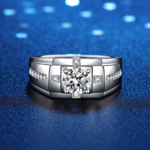 Nhẫn Kim Cương Nam Moissanite 1 Carat Bạc S925 HTT291