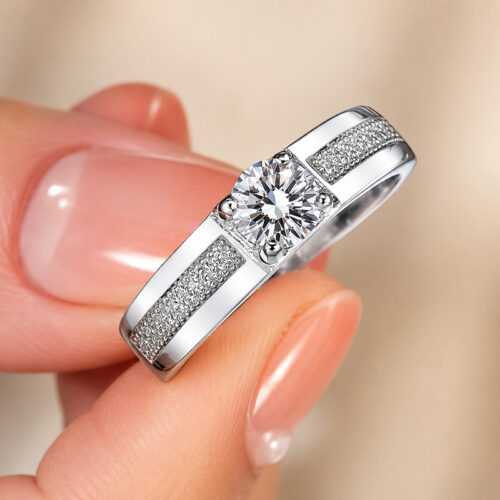 Nhẫn Kim Cương Nam Moissanite Bạc S925 Cao Cấp HTT289