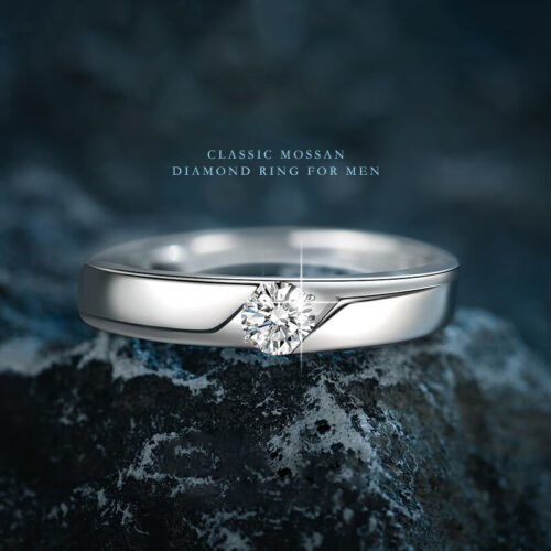 Nhẫn Kim Cương Nam Moissanite Bạc S925 Cao Cấp HTT296