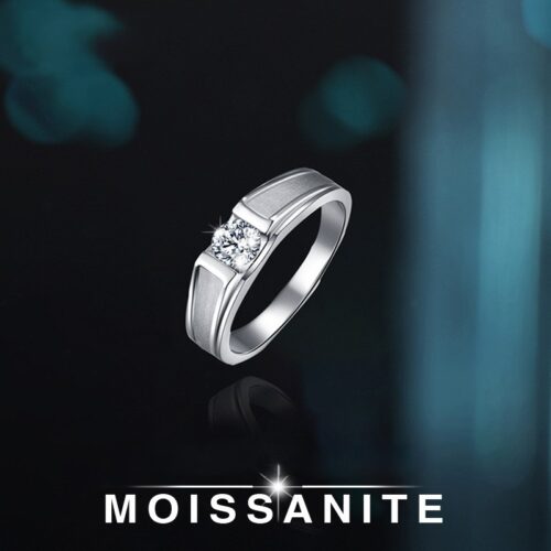 Nhẫn Kim Cương Nam Moissanite 1 Carat Đa Màu Bạc S925 Cao Cấp HTT297L Xanh Lục