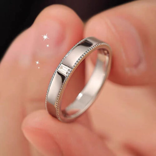 Nhẫn Kim Cương Nam Moissanite Bạc S925 Cao Cấp HTT306