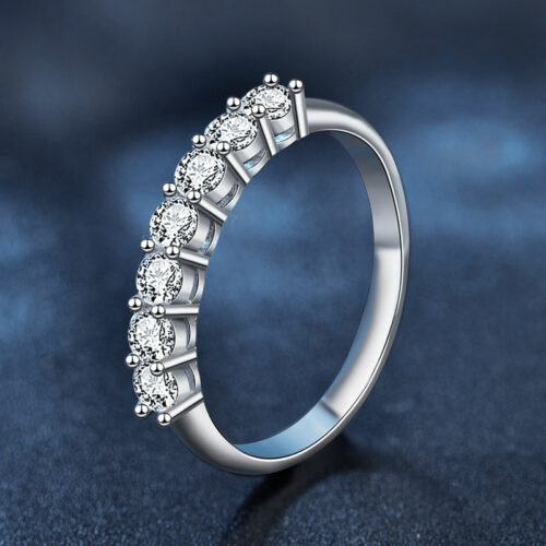 Nhẫn Kim Cương Moissanite Nam Nữ Bạc S925 Cao Cấp HTT339V Vàng