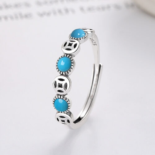 Nhẫn Bạc Nữ S925 Đính Đá Thiết Kế Tinh Xảo Cổ Điền HTT367D Đỏ