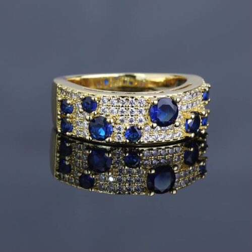 Nhẫn Kim Cương Moissanite Sáng Lấp Lánh Bạc S925 Cao Cấp HTT381V Vàng