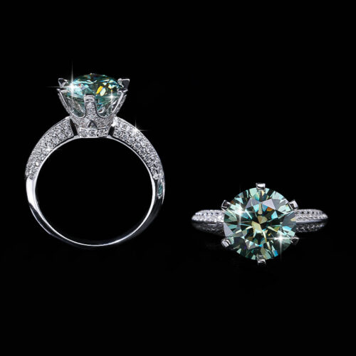 Nhẫn Kim Cương Nữ Moissanite 3 Carat Bạc S925 HTT416 Cam