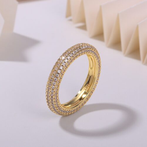 Nhẫn Kim Cương Nữ Moissanite Bạc S925 HTT425V Vàng