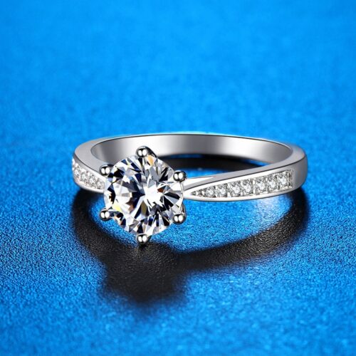 Nhẫn Kim Cương Moissanite 3 Carat Nữ Bạc S925 Cao Cấp HTT261