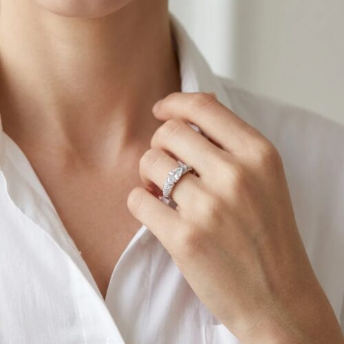 Nhẫn Kim Cương Moissanite 1 Carat Nữ Bạc S925 HTT433