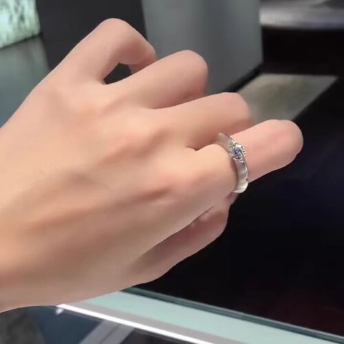 Nhẫn Kim Cương Moissanite 1 Carat Thiên Hà Bạc S925 Cao Cấp HTT263