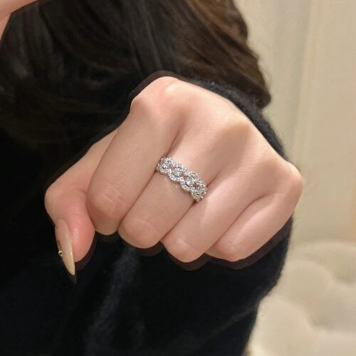 Nhẫn Kim Cương Moissanite Thiết Kế Tinh Xảo Bạc S925 Cao Cấp HTT267