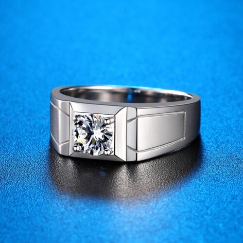 Nhẫn Kim Cương Nam Moissanite 1 Carat Bạc S925 HTT283