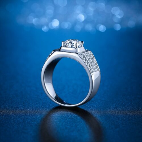 Nhẫn Kim Cương Nam Moissanite 2 Carat Bạc S925 HTT284