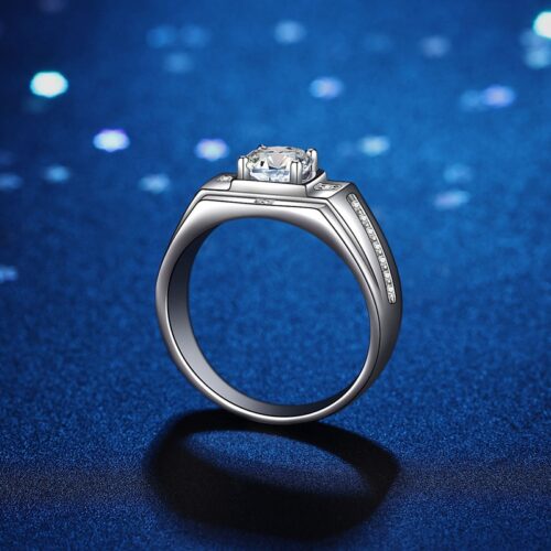 Nhẫn Kim Cương Nam Moissanite 1 Carat Bạc S925 HTT291
