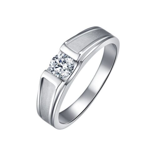 Nhẫn Kim Cương Nam Moissanite 1 Carat Đa Màu Bạc S925 Cao Cấp HTT297L Xanh Lục