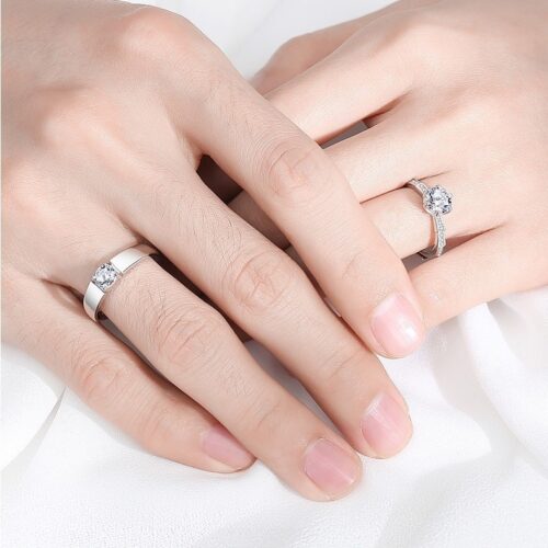 Nhẫn Kim Cương Nam Moissanite 1 Carat Đa Màu Bạc S925 Cao Cấp HTT298X Xanh Bích
