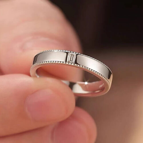Nhẫn Kim Cương Nam Moissanite Bạc S925 Cao Cấp HTT306