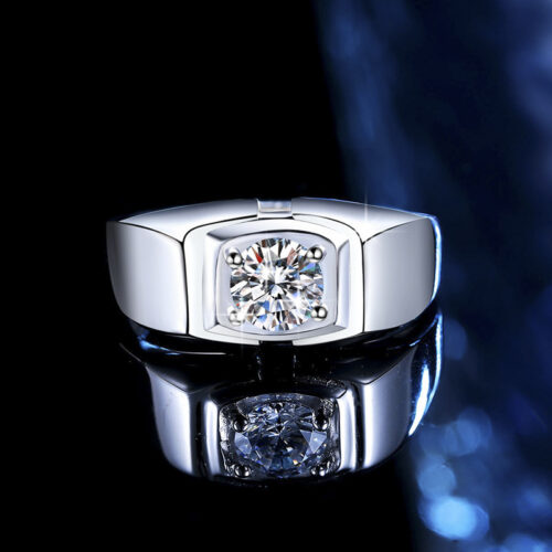 Nhẫn Kim Cương Nam Moissanite 1 Carat Bạc S925 Cao Cấp HTT318