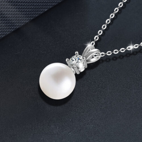 Dây Chuyền Kim Cương Moissanite Đính Ngọc Trai Bạc S925 HTT335