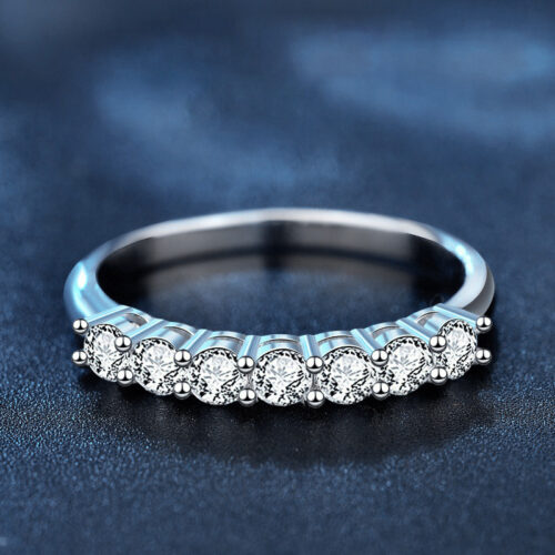 Nhẫn Kim Cương Moissanite Nam Nữ Bạc S925 Cao Cấp HTT339V Vàng