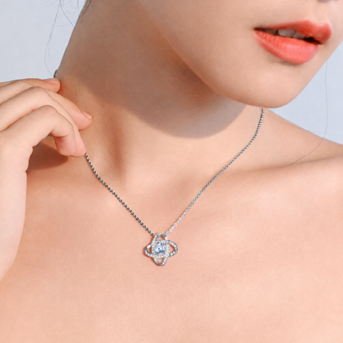 Dây Chuyền Nữ Bạc S925 Đính Đá Zircon HTT439 Vàng
