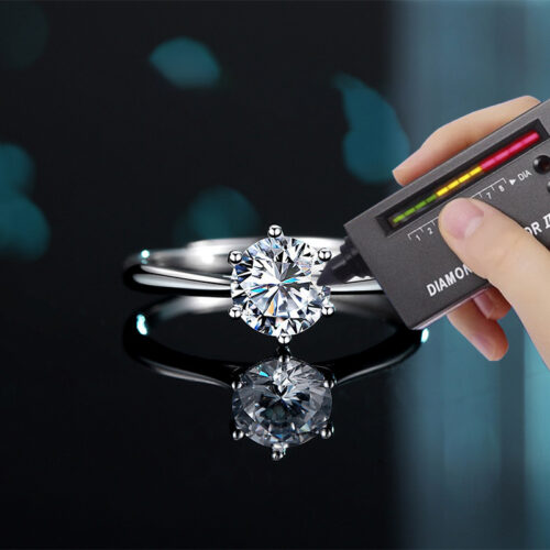Nhẫn Bạc Nữ S925 Đính Kim Cương Moissanite Lấp Lánh Kiểu Dáng Thanh Lịch HTT244D Đen