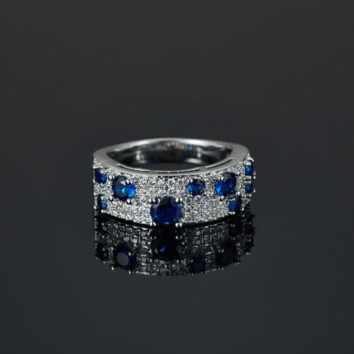 Nhẫn Kim Cương Moissanite Sáng Lấp Lánh Bạc S925 Cao Cấp HTT381V Vàng