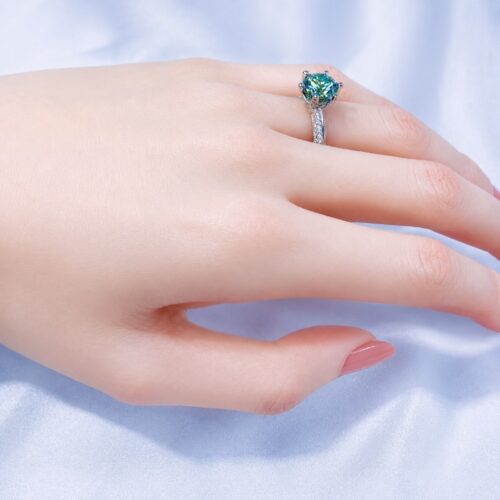 Nhẫn Kim Cương Nữ Moissanite 3 Carat Bạc S925 HTT416 Cam