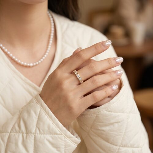 Nhẫn Kim Cương Nữ Moissanite Bạc S925 HTT426T Trắng