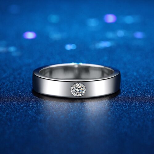 Nhẫn Kim Cương Nam Moissanite Chất Liệu Bạc S925 Thiết Kế Sang Trọng HTT260T Tròn