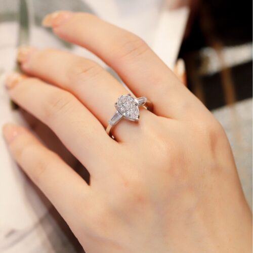 Nhẫn Kim Cương Nữ Moissanite Bạc S925 HTT430