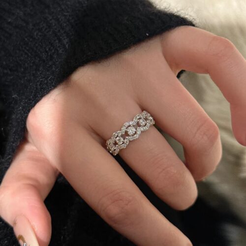 Nhẫn Kim Cương Moissanite Thiết Kế Tinh Xảo Bạc S925 Cao Cấp HTT267