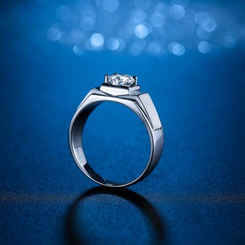 Nhẫn Kim Cương Nam Moissanite 1 Carat Bạc S925 HTT282
