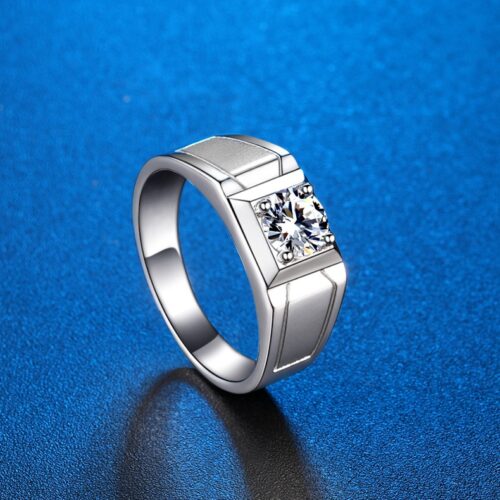 Nhẫn Kim Cương Nam Moissanite 1 Carat Bạc S925 HTT283