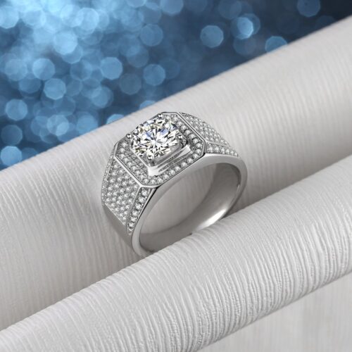 Nhẫn Kim Cương Nam Moissanite 2 Carat Bạc S925 HTT284