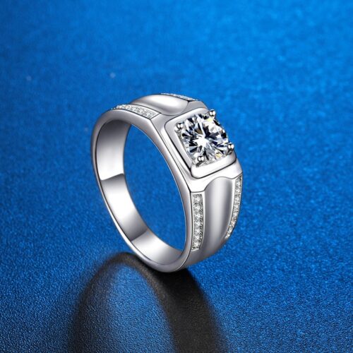 Nhẫn Kim Cương Nam Moissanite 1 Carat Bạc S925 HTT285