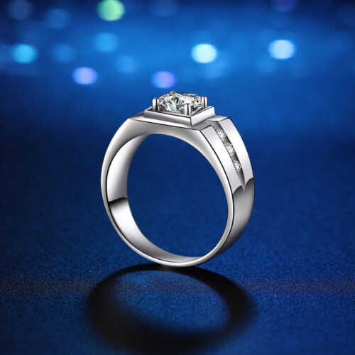 Nhẫn Kim Cương Nam Moissanite 1 Carat Bạc S925 HTT287