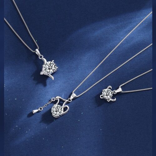 Dây Chuyền 12 Cung Hoàng Đạo Bạc S925 Đính Kim Cương Moissanite Cá Tính HTT248BB Bảo Bình