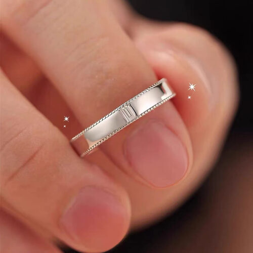 Nhẫn Kim Cương Nam Moissanite Bạc S925 Cao Cấp HTT306