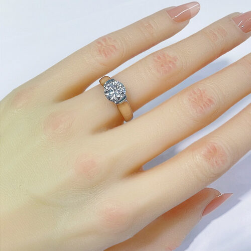 Nhẫn Kim Cương Nữ Moissanite 2 Carat Bạc S925 Cao Cấp HTT309TR Trắng