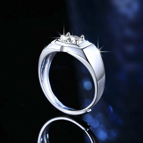 Nhẫn Kim Cương Nam Moissanite 1 Carat Bạc S925 Cao Cấp HTT318