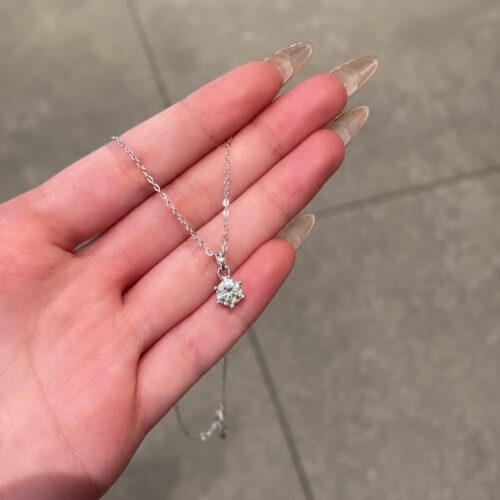 Dây Chuyền Kim Cương Moissanite 2 Carat Bạc S925 Cao Cấp HTT331H Hồng